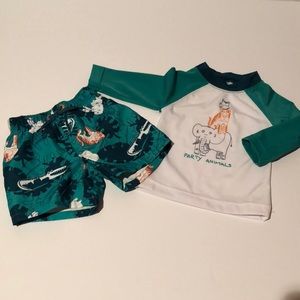 Gymboree infants swim suit with long sleeve shirt
